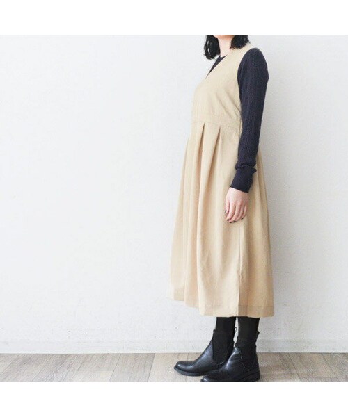 Pont de Chalons(ポンデシャロン)の「Vネック・ジャンパースカート・ロングワンピース(PH9704)(シャツ/ブラウス・レディース・その他)」の6枚目の写真