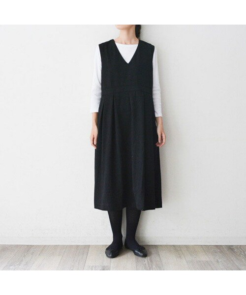 Pont de Chalons(ポンデシャロン)の「Vネック・ジャンパースカート・ロングワンピース(PH9704)(シャツ/ブラウス・レディース・その他)」の2枚目の写真