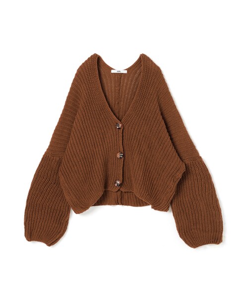 GRL(グレイル)の「ボリュームニットカーディガン(カーディガン/ボレロ・レディース・モカ/ベージュ/ブラウン・M)」の1枚目の写真