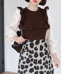 DHOLIC | フリルニットベストレイヤードブラウス(シャツ/ブラウス)