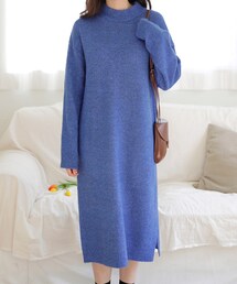 DHOLIC | ハーフネックスリットニットワンピース(ワンピース)