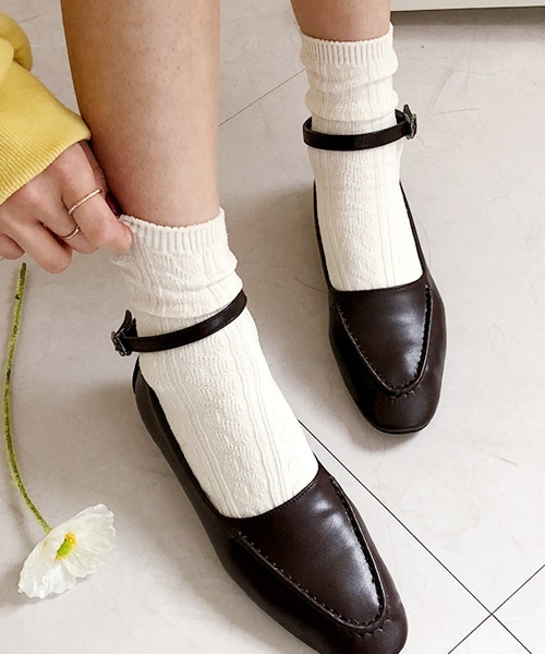 DHOLIC（ディーホリック）の「ケーブルニットソックス（ソックス/靴下・レディース・ブラック/ホワイト/グレー・FREE）」の2枚目の写真