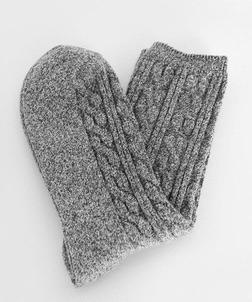 DHOLIC（ディーホリック）の「ケーブルニットソックス（ソックス/靴下・レディース・ブラック/ホワイト/グレー・FREE）」の3枚目の写真