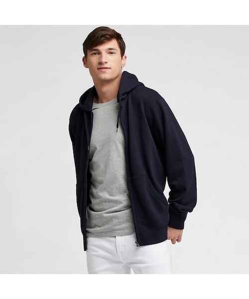 UNIQLO（ユニクロ）の「スウェットフルジップパーカ（長袖）（パーカー・メンズ・DARK GRAY 08/BLACK 09/GRAY 03/LIGHT GRAY 02/RED 13/GREEN 53/BLUE 67/NAVY 69・L/XL/S/4XL/M/XS/XXL/3XL）」の7枚目の写真