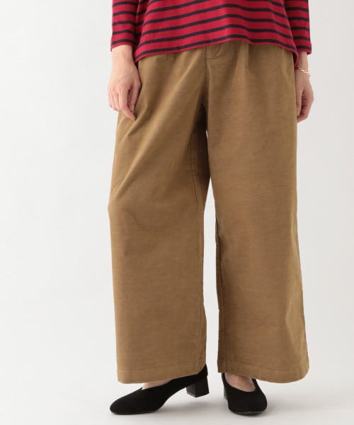 studio CLIP（スタディオクリップ）の「綾コールワイドストレートパンツ（パンツ・チャコール/アイボリー/ベージュ/ブルー）」の3枚目の写真