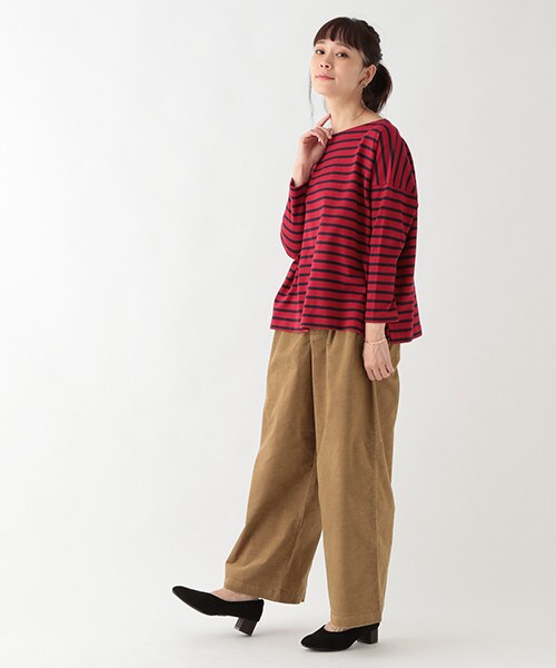 studio CLIP（スタディオクリップ）の「綾コールワイドストレートパンツ（パンツ・チャコール/アイボリー/ベージュ/ブルー）」の7枚目の写真