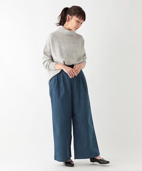 studio CLIP（スタディオクリップ）の「綾コールワイドストレートパンツ（パンツ・チャコール/アイボリー/ベージュ/ブルー）」の8枚目の写真