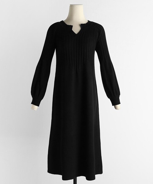 DHOLIC（ディーホリック）の「リブポイントAラインニットワンピース（ワンピース・レディース・ブラウン/ブラック・FREE）」の2枚目の写真
