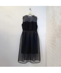 kaene | kaene オーガン×サテンワンピース(ワンピース)