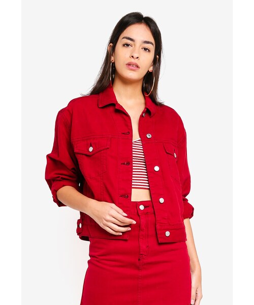 Buy Kuons Avenue Men's Cherry Red Regular Fit Trucker Jacket | Denim Jacket  For Men (KACLFS1361A-M_Cherry Red_Medium) at Amazon.in