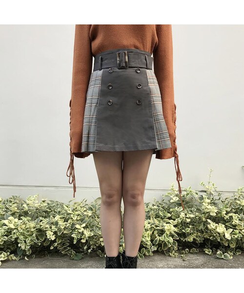 ANDGEEBEE（アンジービー）の「【ANDGEEBEE】ブロッキングチェックプリーツスカート　AG184SK08（スカート・レディース・その他）」の5枚目の写真