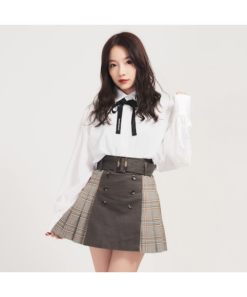 ANDGEEBEE（アンジービー）の「【ANDGEEBEE】ブロッキングチェックプリーツスカート　AG184SK08（スカート・レディース・その他）」の2枚目の写真