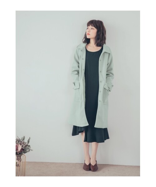 OBdesign（オレンジベアー）の「純色質感毛呢鋪棉大衣外套（その他・レディース・黑/綠・S/M/L/XL/2L/3L）」の2枚目の写真