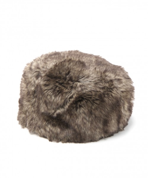 LEPSIM（レプシィム）の「フェイクファーＨＡＴ（帽子・ライトベージュ×グレー/ベージュ）」の2枚目の写真