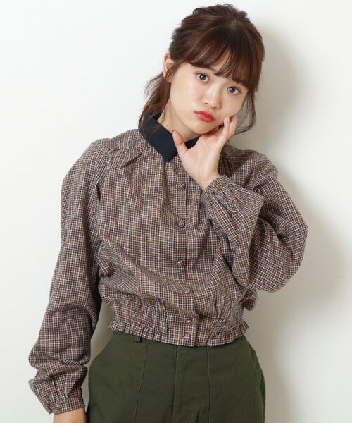 RAY CASSIN（レイカズン）の「衿付きチェックブラウス（トップス・レディース・赤/イエロー/ベージュ・FREE）」の20枚目の写真