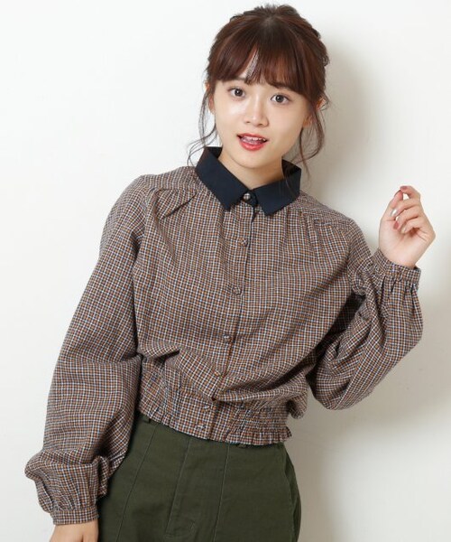 RAY CASSIN（レイカズン）の「衿付きチェックブラウス（トップス・レディース・赤/イエロー/ベージュ・FREE）」の21枚目の写真