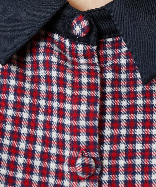 RAY CASSIN（レイカズン）の「衿付きチェックブラウス（トップス・レディース・赤/イエロー/ベージュ・FREE）」の14枚目の写真