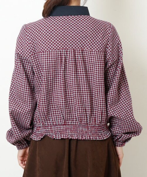 RAY CASSIN（レイカズン）の「衿付きチェックブラウス（トップス・レディース・赤/イエロー/ベージュ・FREE）」の10枚目の写真