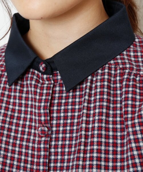 RAY CASSIN（レイカズン）の「衿付きチェックブラウス（トップス・レディース・赤/イエロー/ベージュ・FREE）」の13枚目の写真