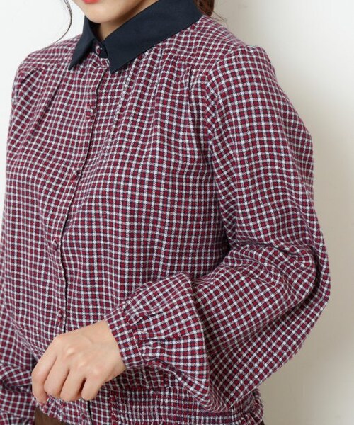 RAY CASSIN（レイカズン）の「衿付きチェックブラウス（トップス・レディース・赤/イエロー/ベージュ・FREE）」の16枚目の写真