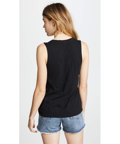 madewell(メイドウェル)の「Madewell Whisper Cotton V Neck Pocket Tank(タンクトップ・レディース・White/Black・XS/S/M/L)」の3枚目の写真