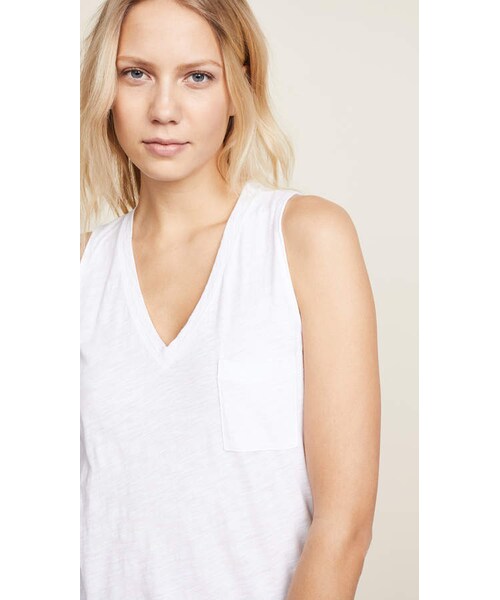 madewell(メイドウェル)の「Madewell Whisper Cotton V Neck Pocket Tank(タンクトップ・レディース・White/Black・XS/S/M/L)」の12枚目の写真