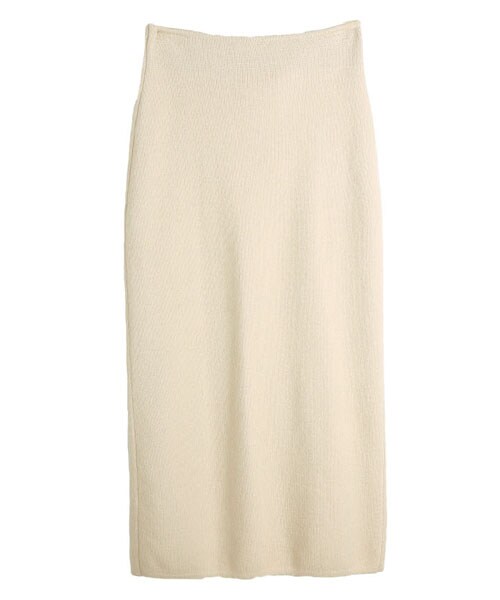 DINT（ディント）の「ウールロングニットスカート（スカート・レディース・베이지/블랙・one(44~66size)）」の3枚目の写真