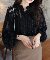 DHOLIC | シアーフリンジブラウス(シャツ/ブラウス)