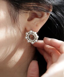 DHOLIC | パールキュービックサークルピアス(ピアス（両耳用）)