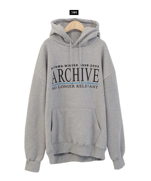 Dailyabout（デイリーアバウト）の「レタリング刺繍ルーズパーカー（パーカー・レディース・ブラウン/グレー/ブラック・FREE）」の3枚目の写真