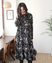 DHOLIC | ストラップSETプリーツスリーブ花柄ワンピース(ワンピース)