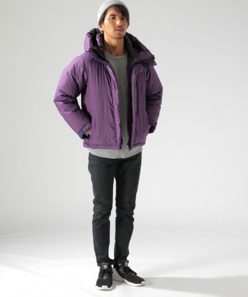 【河田フェザー×BAYFLOW】 BAYFLOW フード付き紫ダウンジャケット BAYFLOW（ベイフロー）の「フードブルゾン（）」 - WEAR
