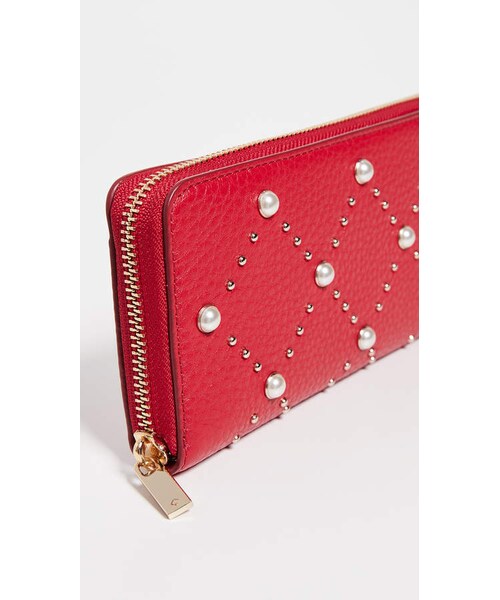 kate spade new york(ケイトスペード ニューヨーク)の「Kate Spade New York Hayes Street Pearl Lindsey Wallet(財布・レディース・Black/Red・One Size)」の4枚目の写真