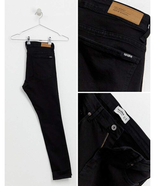 PULL&BEAR（プルアンドベア）の「Pull&Bear Pull&bear Super skinny jeans in black（デニムパンツ・メンズ・Black・W34 L32/W31 L32/W36 L32/W32 L32/W30 L32）」の3枚目の写真
