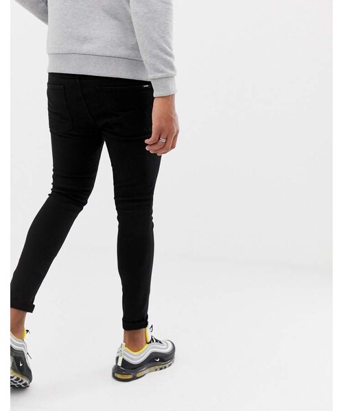 PULL&BEAR（プルアンドベア）の「Pull&Bear Pull&bear Super skinny jeans in black（デニムパンツ・メンズ・Black・W34 L32/W31 L32/W36 L32/W32 L32/W30 L32）」の4枚目の写真