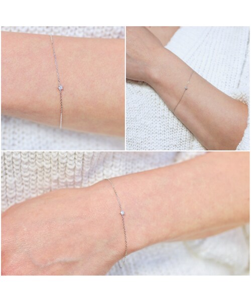 les desseins de DIEU（レデッサンドゥデュー）の「レ デッサン ドゥ デュー リミテッド 一粒ダイヤモンド ブレスレット 0.05ct 選べる4種類（ブレスレット・レディース・シルバー・16.5センチ）」の3枚目の写真