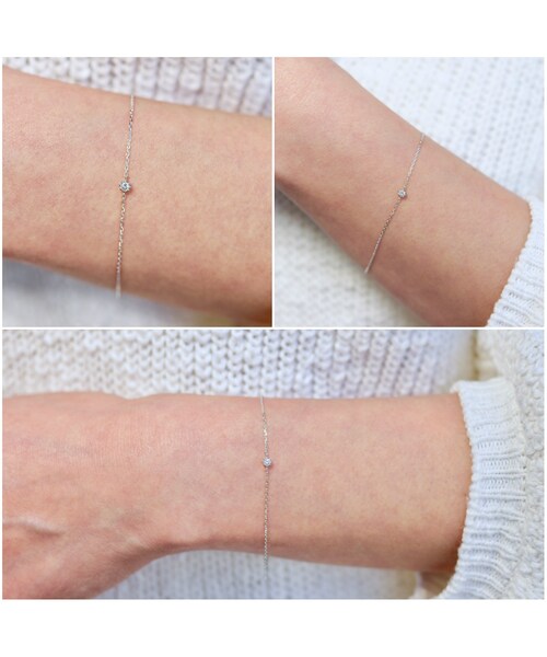 les desseins de DIEU（レデッサンドゥデュー）の「レ デッサン ドゥ デュー リミテッド 一粒ダイヤモンド ブレスレット 0.05ct 選べる4種類（ブレスレット・レディース・シルバー・16.5センチ）」の5枚目の写真