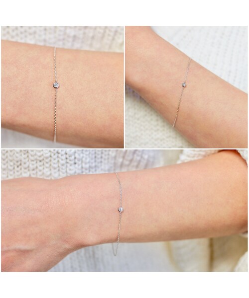 les desseins de DIEU（レデッサンドゥデュー）の「レ デッサン ドゥ デュー リミテッド 一粒ダイヤモンド ブレスレット 0.05ct 選べる4種類（ブレスレット・レディース・シルバー・16.5センチ）」の7枚目の写真