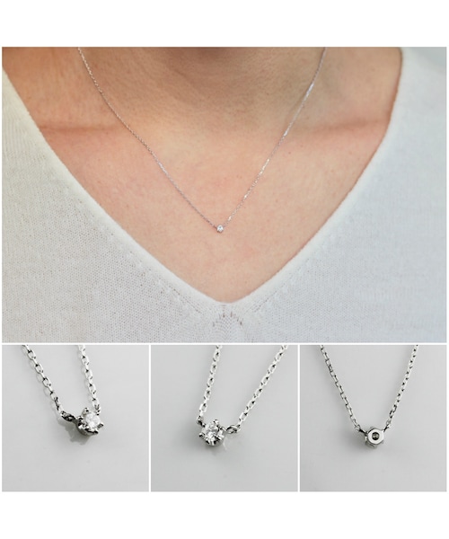 les desseins de DIEU(レデッサンドゥデュー)の「レ デッサン ドゥ デュー リミテッド 一粒ダイヤモンド ネックレス 0.05ct 選べる5種類(ネックレス・レディース・シルバー・40cm)」の2枚目の写真