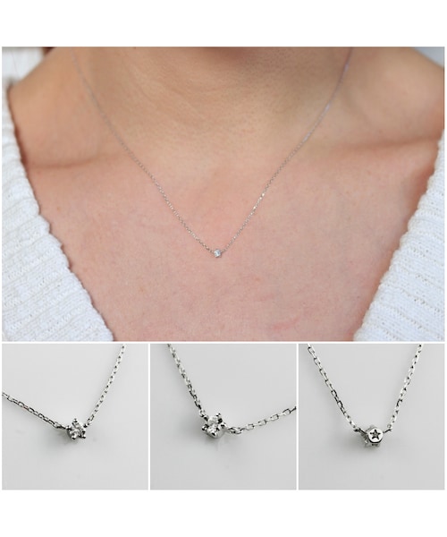 les desseins de DIEU(レデッサンドゥデュー)の「レ デッサン ドゥ デュー リミテッド 一粒ダイヤモンド ネックレス 0.05ct 選べる5種類(ネックレス・レディース・シルバー・40cm)」の4枚目の写真