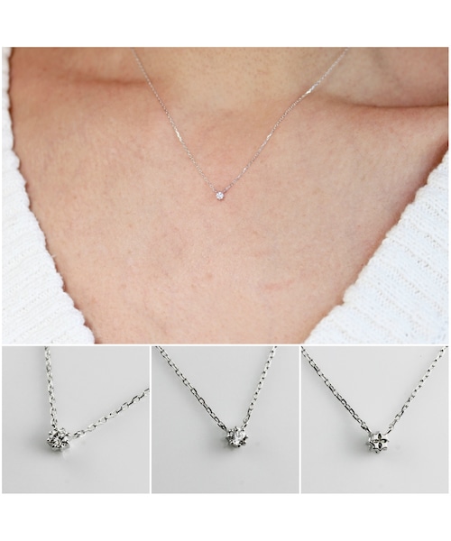 les desseins de DIEU(レデッサンドゥデュー)の「レ デッサン ドゥ デュー リミテッド 一粒ダイヤモンド ネックレス 0.05ct 選べる5種類(ネックレス・レディース・シルバー・40cm)」の6枚目の写真