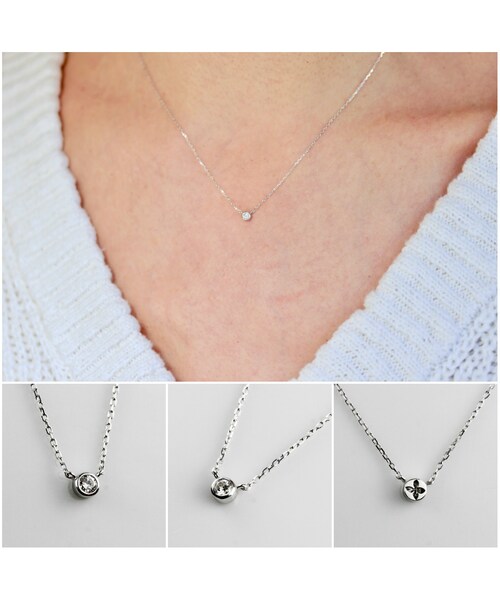 les desseins de DIEU(レデッサンドゥデュー)の「レ デッサン ドゥ デュー リミテッド 一粒ダイヤモンド ネックレス 0.05ct 選べる5種類(ネックレス・レディース・シルバー・40cm)」の8枚目の写真