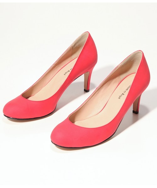 ADAM ET ROPE'（アダムエロペ）の「フェイクスウェードコンビパンプス（シューズ・レディース・ベージュ/ネイビー系/ローズピンク/イエロー・22.5/23.0/23.5/24.0/24.5）」の4枚目の写真