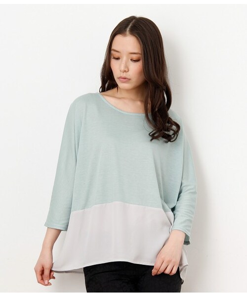 ROPE' PICNIC(ロペピクニック)の「ジョーゼット切替カットソー(Tシャツ/カットソー・レディース・グレー/イエロー/ブラック/グリーン・38)」の3枚目の写真