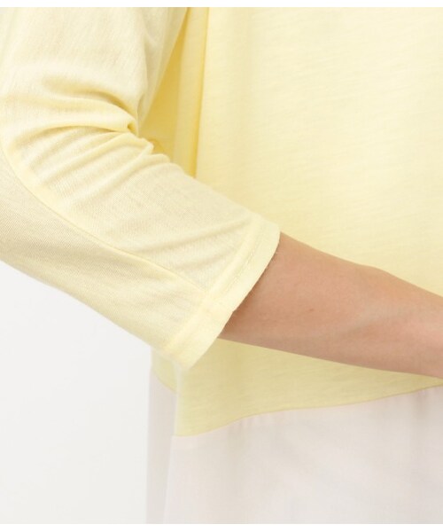 ROPE' PICNIC(ロペピクニック)の「ジョーゼット切替カットソー(Tシャツ/カットソー・レディース・グレー/イエロー/ブラック/グリーン・38)」の9枚目の写真