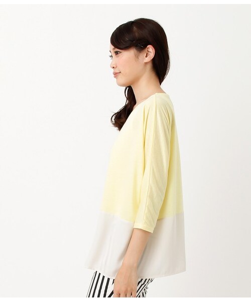 ROPE' PICNIC(ロペピクニック)の「ジョーゼット切替カットソー(Tシャツ/カットソー・レディース・グレー/イエロー/ブラック/グリーン・38)」の6枚目の写真