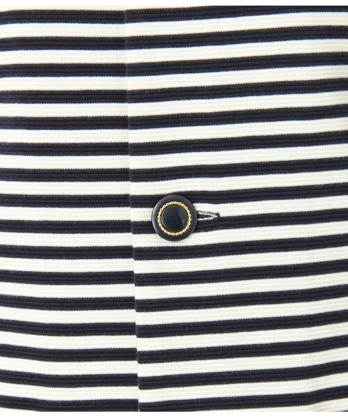 ROPE' PICNIC（ロペピクニック）の「【先行受注】リップルボーダー&無地配色ボタンノーカラーコート（コート・レディース・ネイビー/ネイビー系/ベージュ・38）」の11枚目の写真