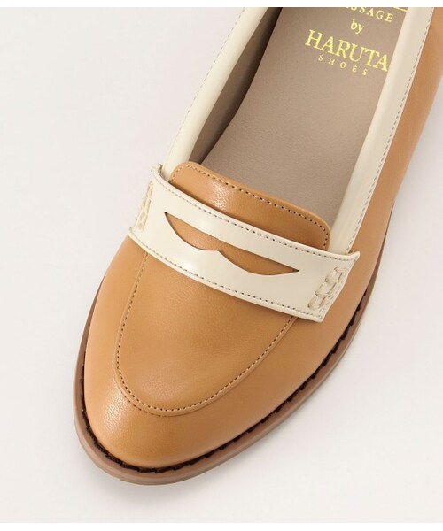 ROPE' PICNIC PASSAGE（ロペピクニックパサージュ）の「【WEB限定サイズ】HARUTA×Rope' Picnic カラーコンビローファー（シューズ・レディース・ブラック/オフホワイト/キャメル・36/37/38/35/39）」の7枚目の写真