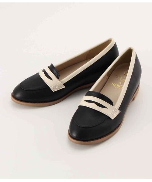 ROPE' PICNIC PASSAGE（ロペピクニックパサージュ）の「【WEB限定サイズ】HARUTA×Rope' Picnic カラーコンビローファー（シューズ・レディース・ブラック/オフホワイト/キャメル・36/37/38/35/39）」の2枚目の写真