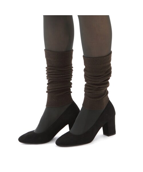 Tabio（タビオ）の「毛混ラメ1×1リブレッグウォーマー（ソックス・靴下・レディース・クロ/チャコールグレー/ベージュ/コゲチャ・Size Free）」の5枚目の写真